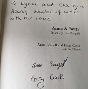 A signed page to Charlie, honorary member of WAPC with our love