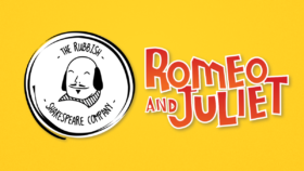 An illustration of William Shakespeare with caption: The Rubbish Shakespeare Company Romeo & juliet